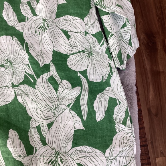 NWT Tahari linen green and white floral blouse size 1X - Picture 10 of 10